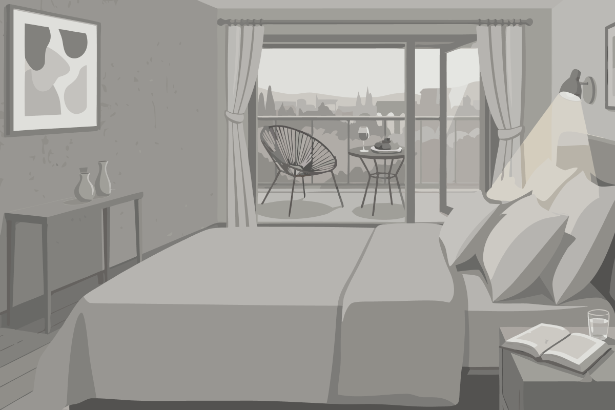 Familienzimmer mit Gartenblick